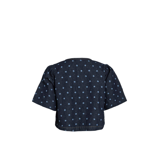 VILA Vipal 2/4 Dot Denim Top