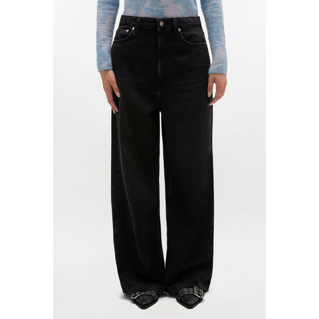Ganni – Weiche, steife Baggy-Jeans aus Denim