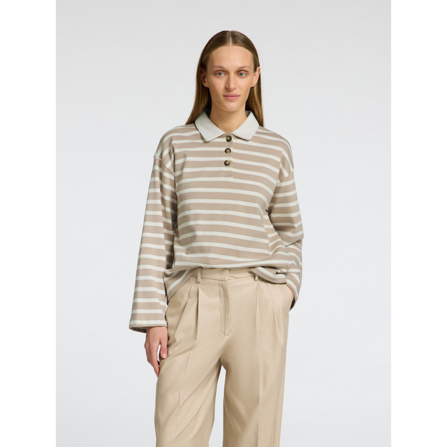 Selected Femme Wada LS Stripe Collar Top