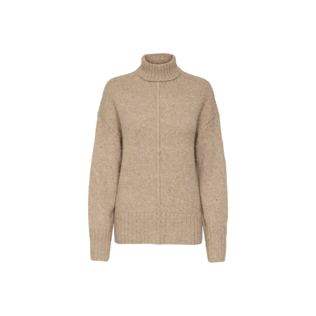 Greige Malone sweater med rullekrave fra JDY - front