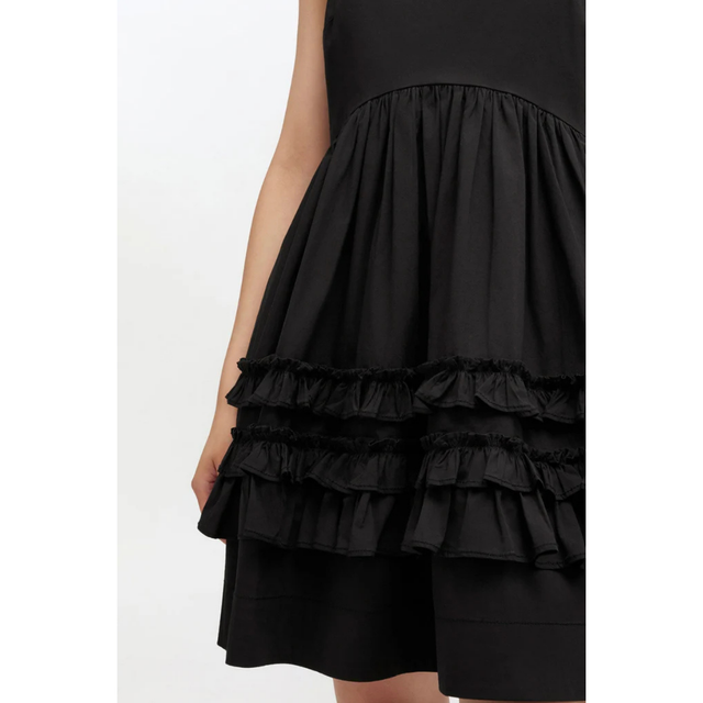 Ganni Stretch Cotton Mini Strap Dress