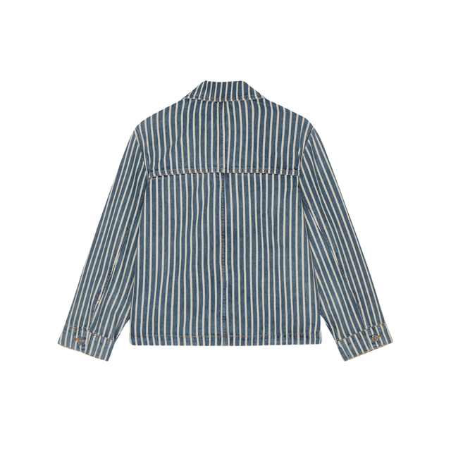 Ganni – Jeansjacke mit hellen Streifen