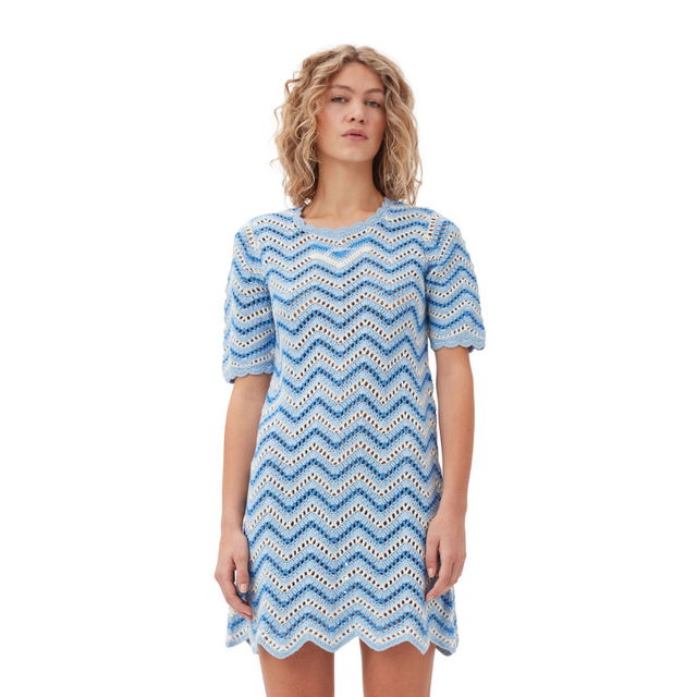 Ganni Cotton Crochet Mini Dress