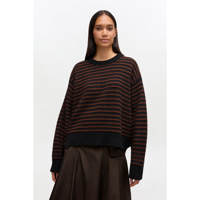 Ganni Rundhalsausschnitt aus weichem Baumwoll-Woll-Mix