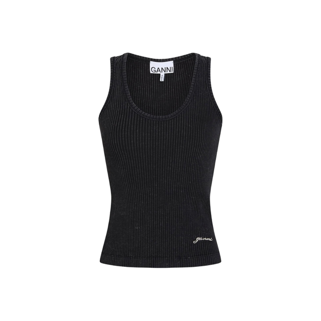 Ganni Heavy Cotton Rib Tank Top