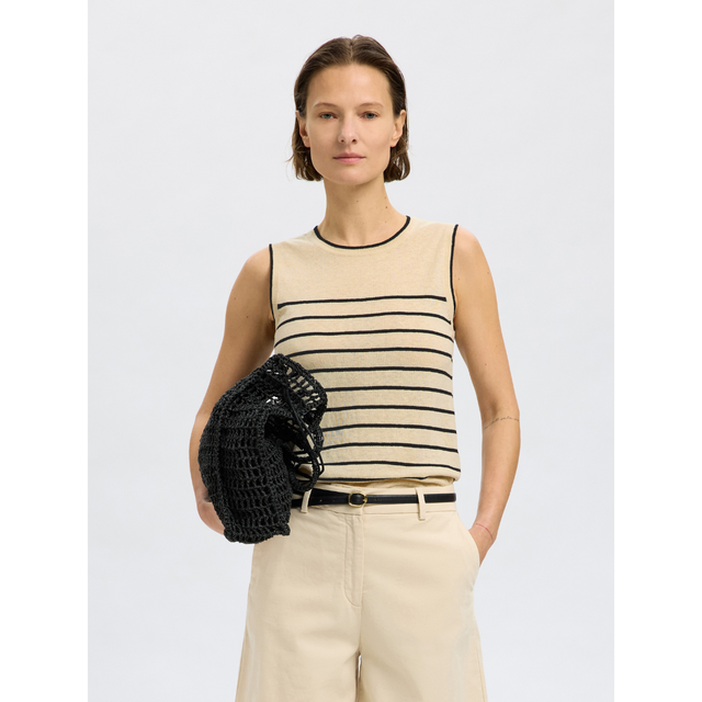Selected Femme Esther Contrast Knit Top
