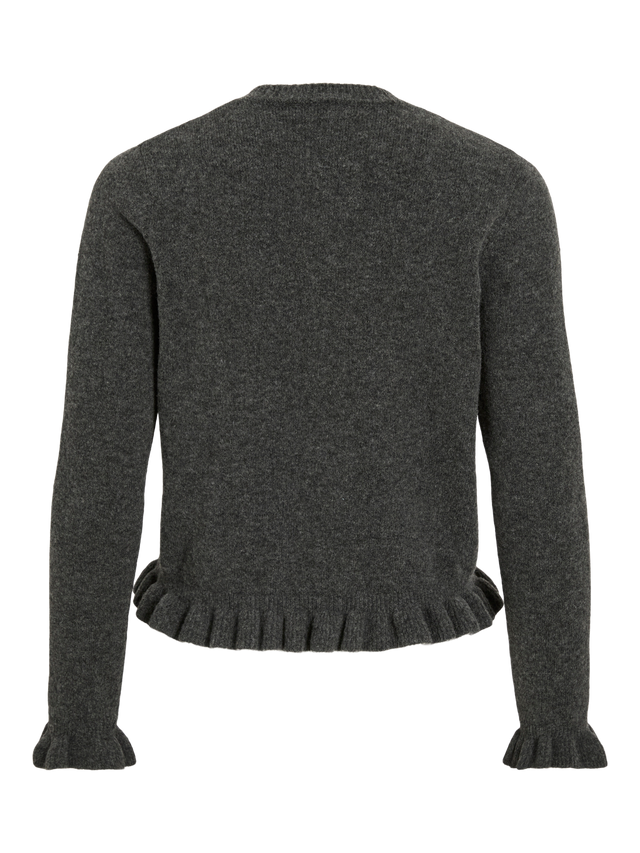 VILA Vijacia O-Neck L/S Frill Knit