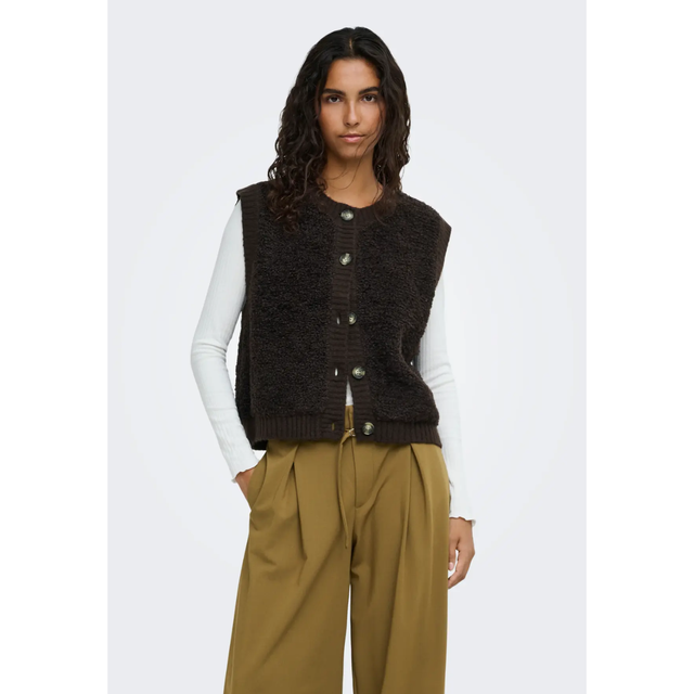 JDY Eira Life S/L On Button Vest Knit Noos