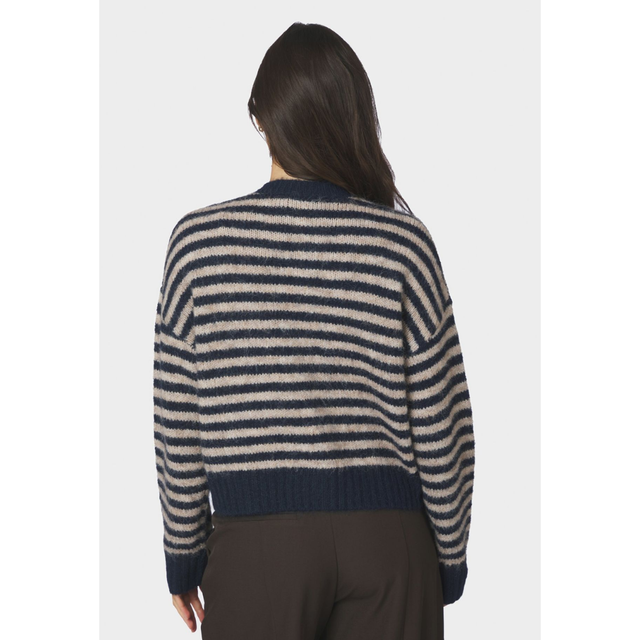 Neo Noir Isana Stripe Fluffy Knit Cardigan