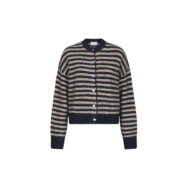 Neo Noir Isana Stripe Fluffy Knit Cardigan