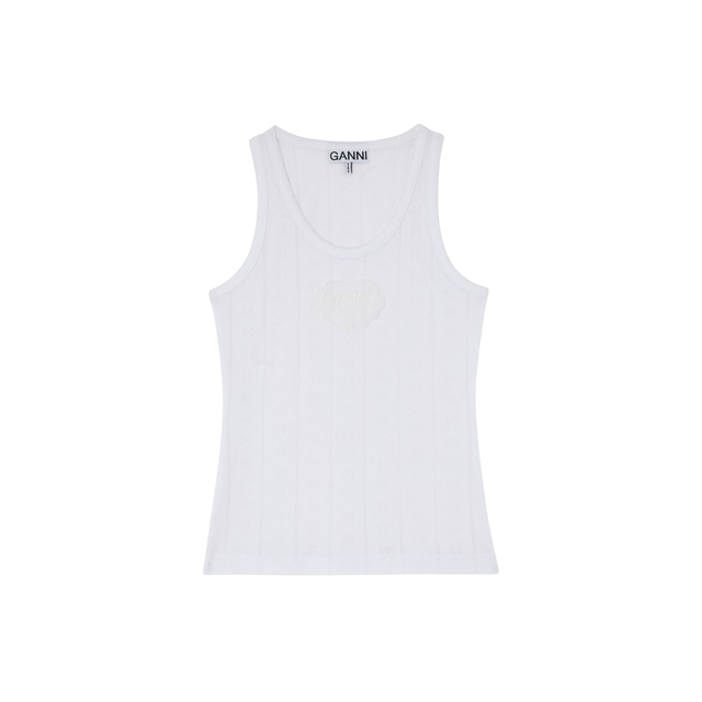 Ganni Compact Pointelle Rib Jersey Top
