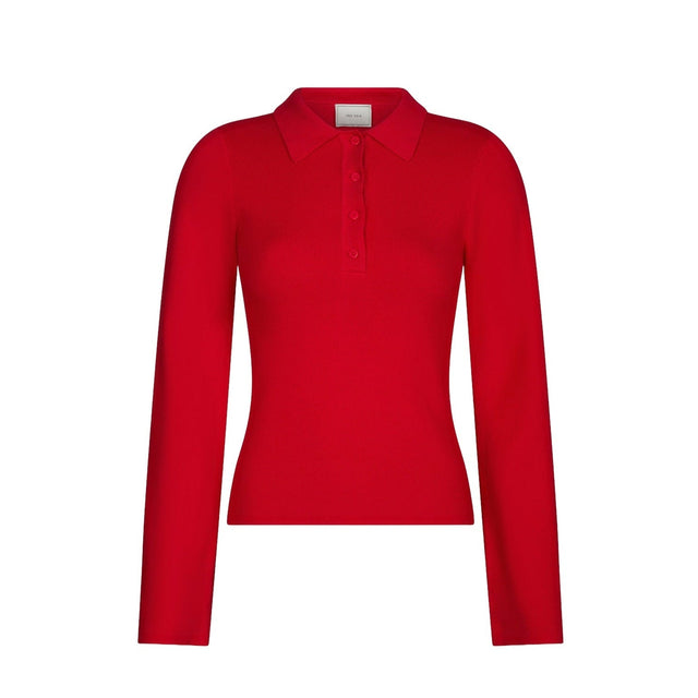 Neo Noir Fannya LS Solid Knit Polo
