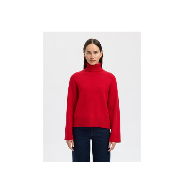 Selected Women SLFKAMMA LS KNIT ROLL NECK