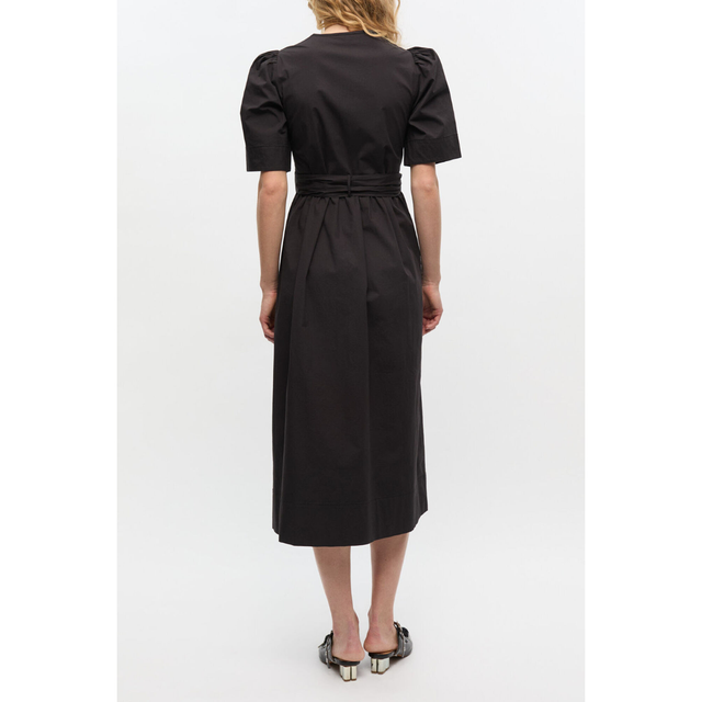 Ganni Stretch Cotton Tie Strap Midi