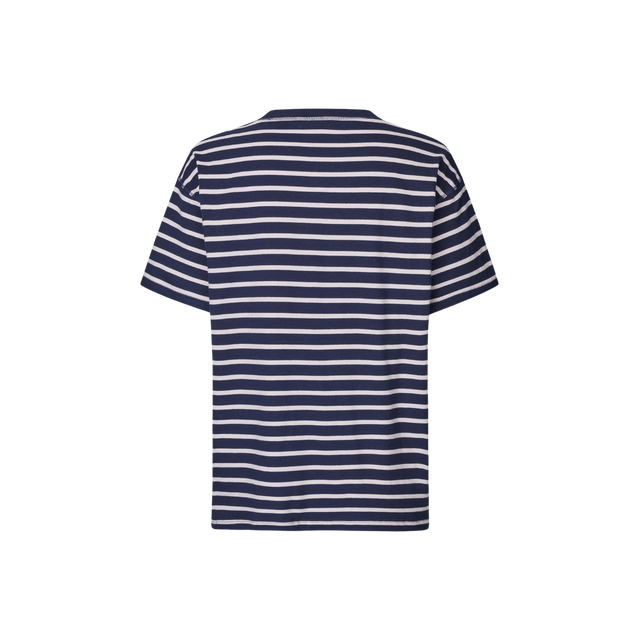Kulla t-shirt i stribet navy farve fra envii - bag