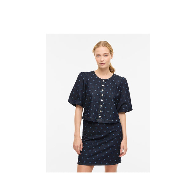 VILA Vipal 2/4 Dot Denim Top