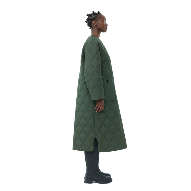Ganni Quilt Long Coat