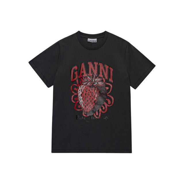Ganni Basic Jersey Strawberry Relaxed T-shirt - Prinsesse2ben