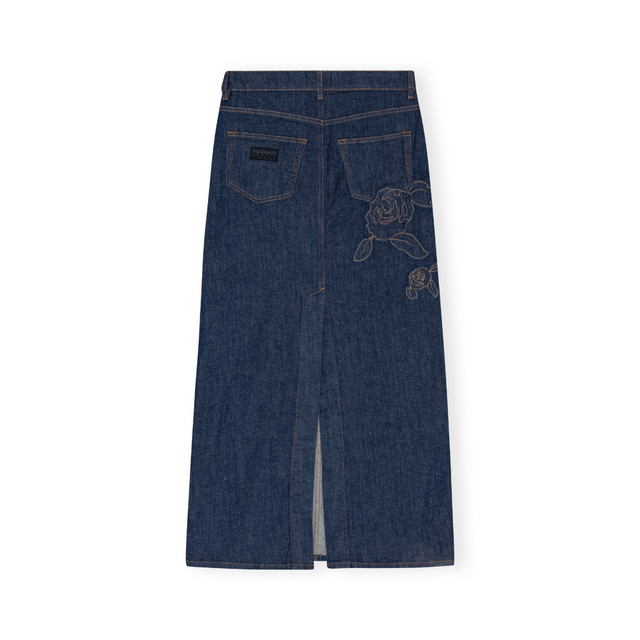 Ganni Rinse Stitch Denim-Maxirock