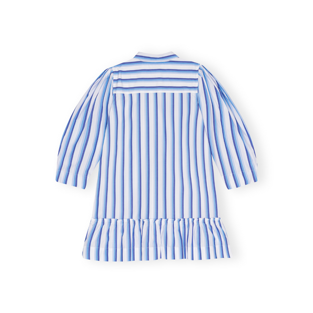 Ganni Stripe Cotton Mini Shirt Dress