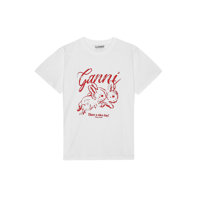 Ganni Basic Jersey Bunnies Relaxed T-shirt