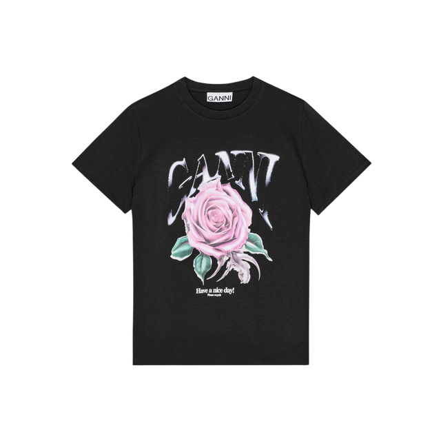 Ganni Basic Jersey Rose Relaxed T-shirt