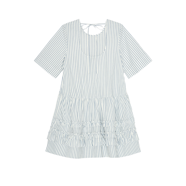 Ganni Stripe Cotton Mini Dress