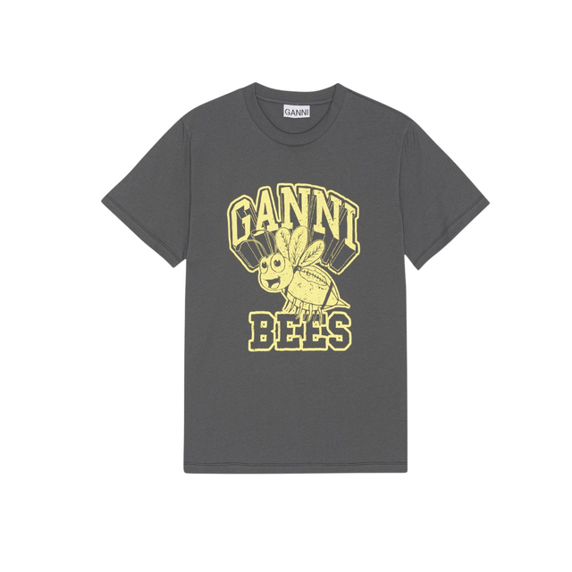Ganni T-shirt Basic Jersey Yellow Bee Relaxed - Prinsesse2ben