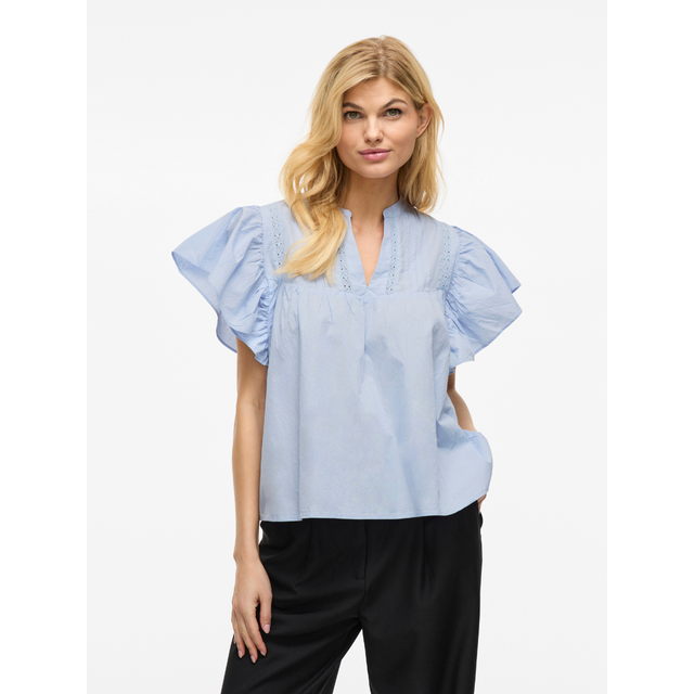 VILA Laurel S/S V-Neck Top/Ka