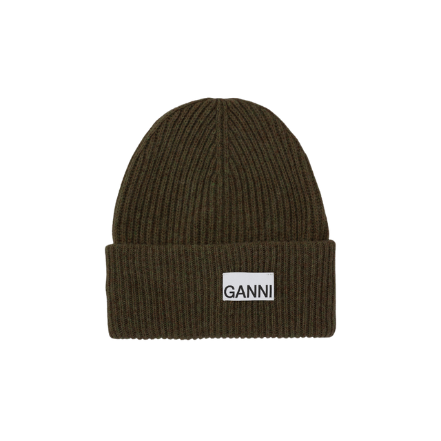 Ganni Light Structured Rib Knit Beanie