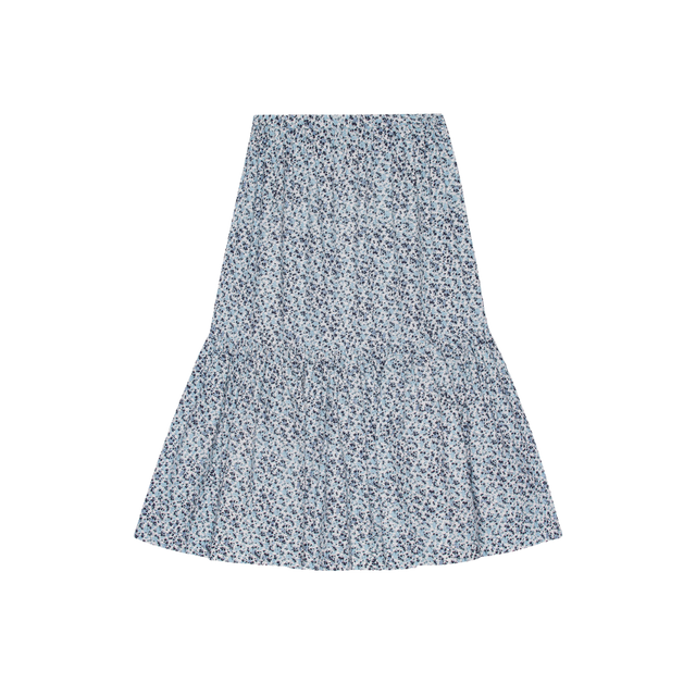 Ganni Printed Cotton Maxi Flounce Skirt