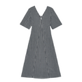 Ganni Seersucker Check V-neck Dress