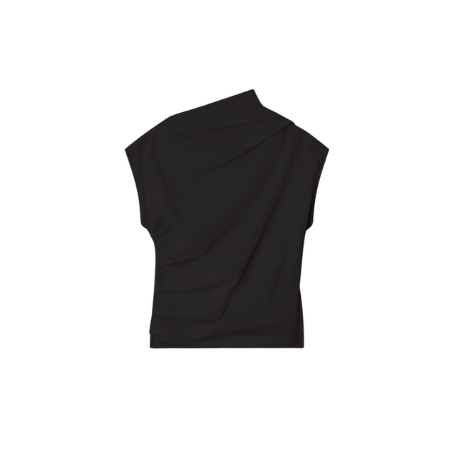 Ganni Stretch Cotton Ruched Top