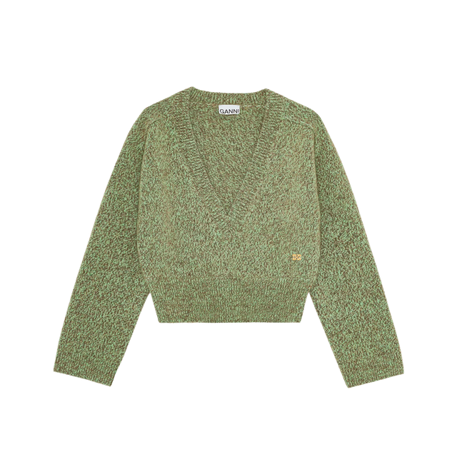 Ganni Brushed Mohair Mix Deep V-neck