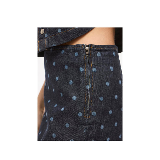 VILA Vipal HW Dot Short Denim Skirt