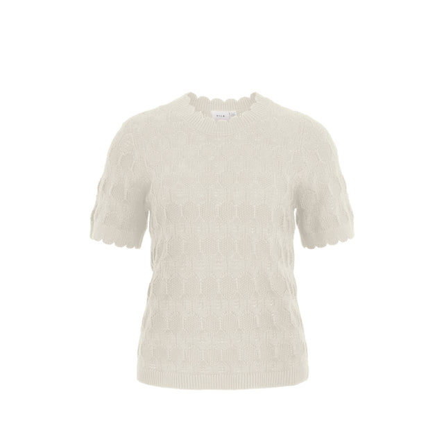 VILA-Lowen s/s Pointelle Knit Top