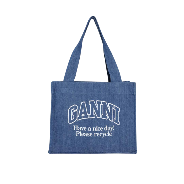 Ganni Large Easy Shopper Denim - Prinsesse2ben