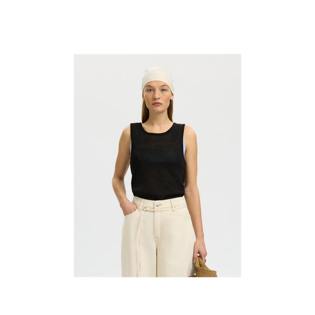 Sort striktop fra Selected Women - model