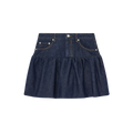 Cool Bubble Mini Nederdel i denim fra ganni - front