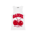 Ganni Compact Rib Jersey Tank Cherry