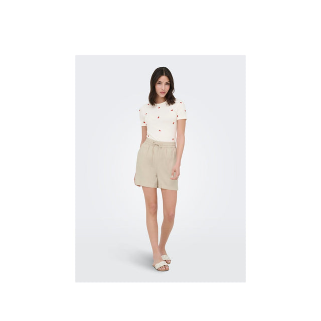 Hvid t-shirt med strawberry broderier - helfigur