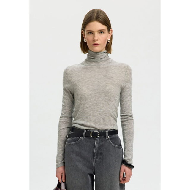 Selected Wendy Wool LS Knit Roll Neck